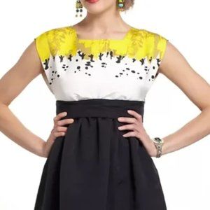 Anthropologie Sariah Birdsong Script Retro Style Dress 0